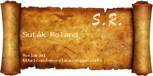 Suták Roland névjegykártya